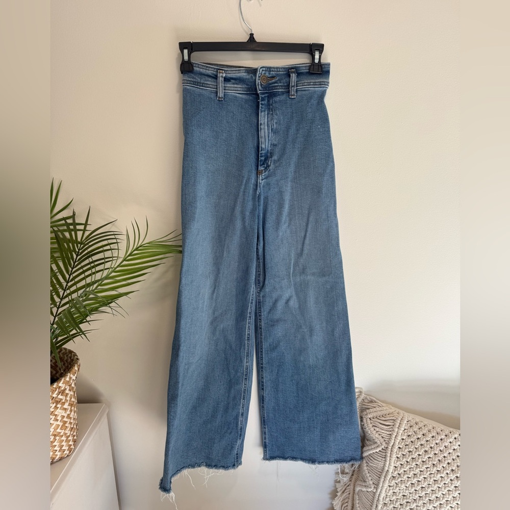 Zara Light Blue Flare Jeans high rise